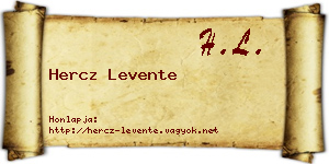 Hercz Levente névjegykártya